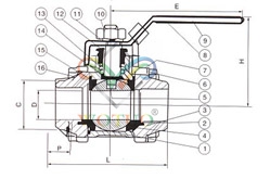 三片式對焊球閥結構尺寸