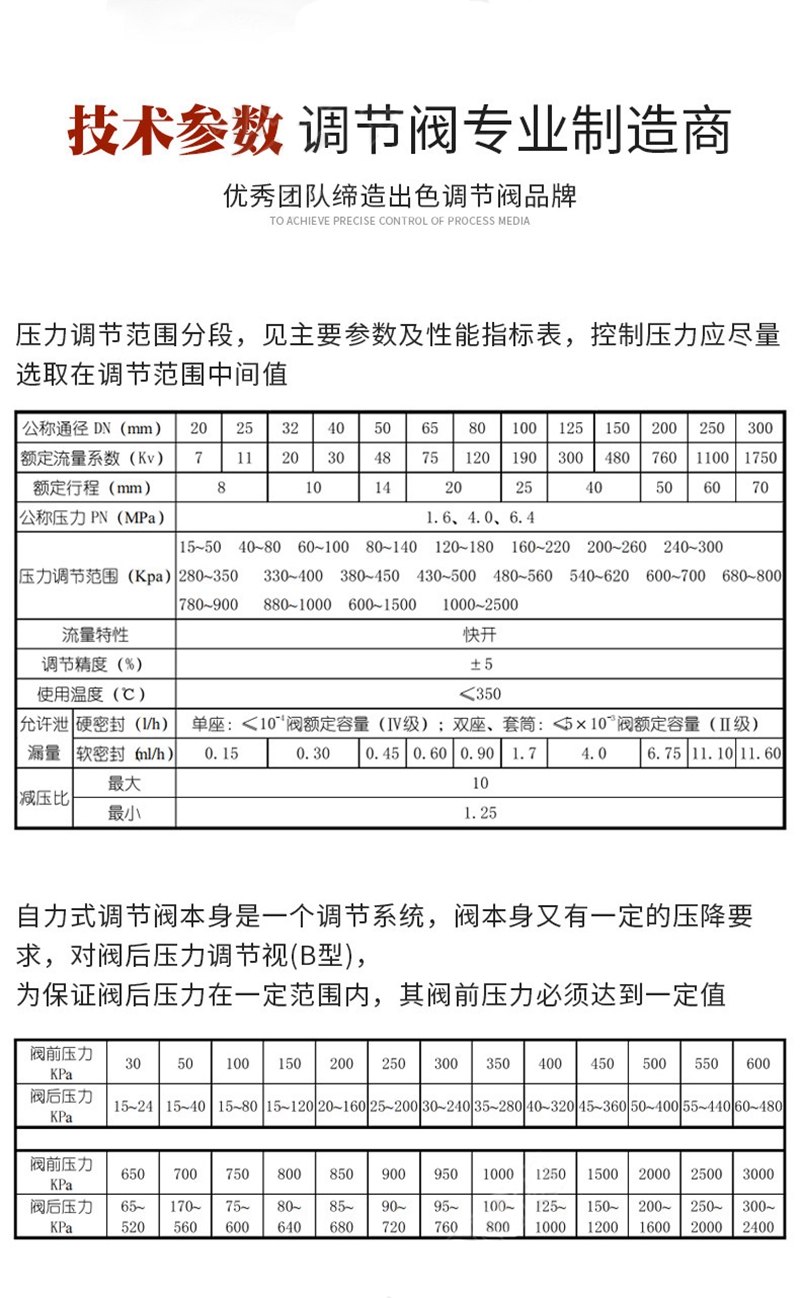 自力式調節閥,自力式減壓閥,自力式壓力調節閥